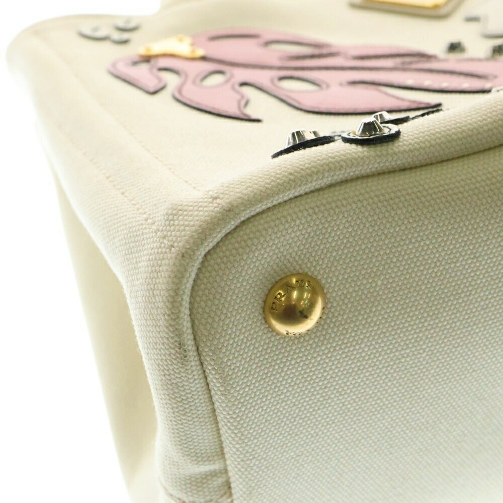 Prada Shoulder Edition Bag Canvas Handbag Limited Hawaii Canapa White - Picture 5 of 6